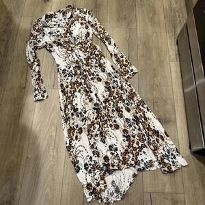 Floral Maxi Dress by Free People - Elegant Long Sleeve Design Women's Size 2